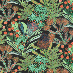Thibaut Fabric Protea Print Black F81762 
