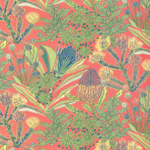 Thibaut Fabric Protea Print Coral F81763 