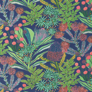Thibaut Fabric Protea Print Navy F81764 