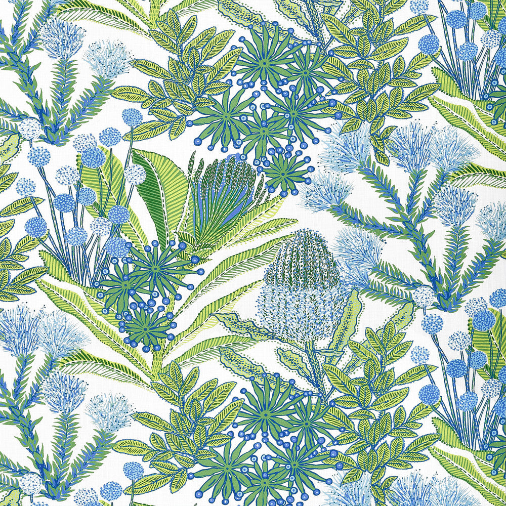 Thibaut Fabric Protea Print Kiwi F81765  Fabric U.S.A 20000 Martindale </p><p>Repeat: H: 27 in (68.58 cm), V: 25.25 (64.14 cm) 54 in  (137.16 cm) - My Fabric Connection -