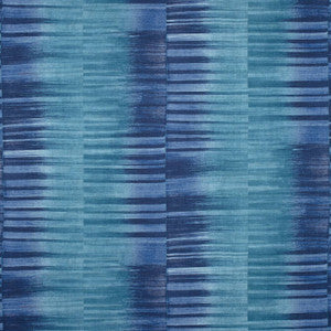 Mekong Stripe Turquoise and Navy F910088 By Thibaut Fabric