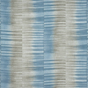 Mekong Stripe Spa Blue and Beige F910092 by Thibaut Fabric