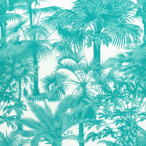 Palm Botanical Turquoise F910101 by Thibaut Fabric