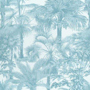 Palm Botanical Spa Blue F910104 by Thibaut Fabric