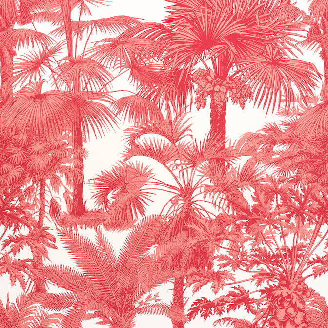 Palm Botanical Coral F910105 by Thibaut Fabric Thibaut Fabric Palm Botanical Coral F910105Fabric Tropics Fabric Book 100% Cotton ITALY </p><p>Repeat: V: 35 54 - Fabric Carolina -