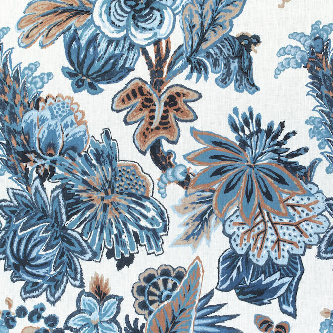 Floral Gala Navy and White F910213 by Thibaut Fabric Thibaut Fabric Floral Gala Navy and White F910213Fabric Colony Fabric Book 100% Linen ITALY </p><p>Repeat: V: 32.75 54 - Fabric Carolina -