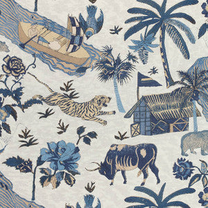Tiger Reserve Navy F910230 by Thibaut Fabric