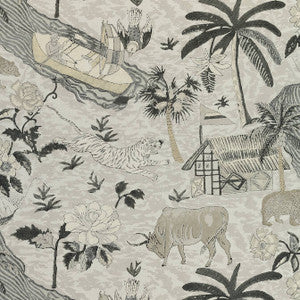 Tiger Reserve Grey F910232 by Thibaut Fabric