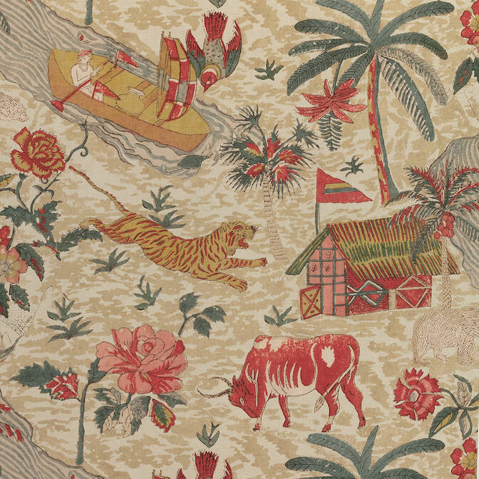 Tiger Reserve Wheat F910233 by Thibaut Fabric Thibaut Fabric Tiger Reserve Wheat F910233Fabric Colony Fabric Book 52% Cotton, 48% Linen ITALY </p><p>Repeat: V: 25 54 - Fabric Carolina -