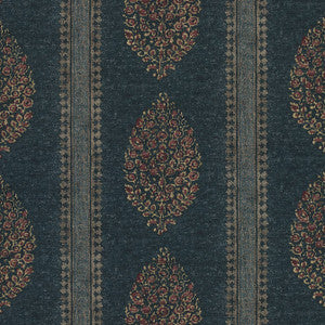 Chappana Navy and Red F910238 by Thibaut Fabric