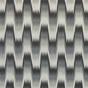Stockholm Chevron Black and Grey F910244 by Thibaut Fabric