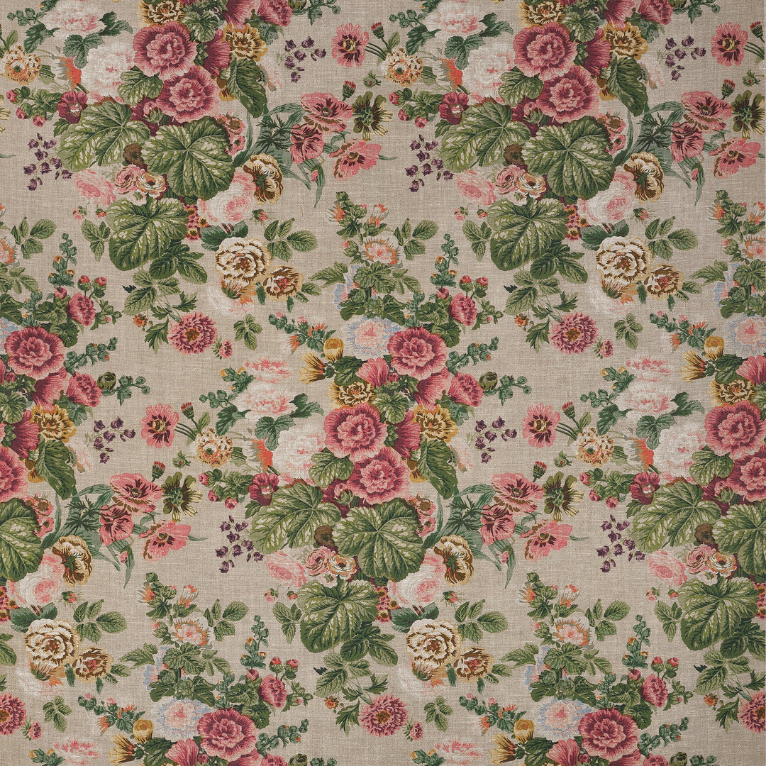 HIDCOTE - Beige and Coral by Thibaut Fabric