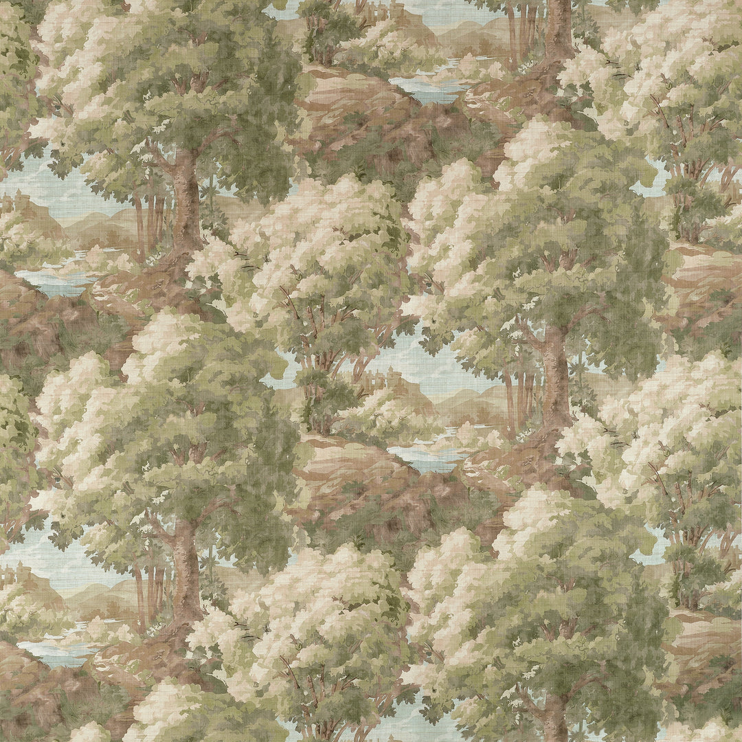 WOODLAND CLEARING - Green By Thibaut Fabric