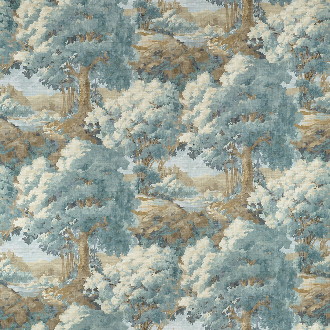 WOODLAND CLEARING - Spa Blue by Thibaut Fabric