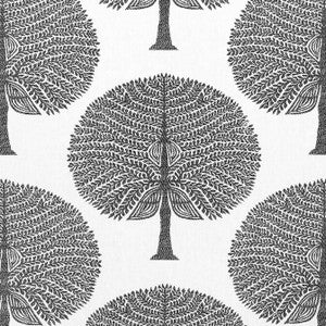 Mulberry Tree Black and White F910602 by Thibaut Fabric