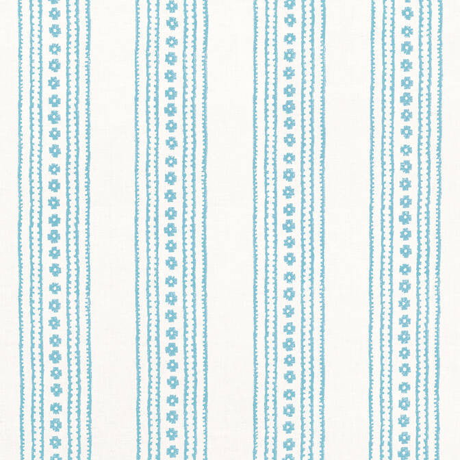 New Haven Stripe Turquoise F910609 by Thibaut Fabric Thibaut Fabric New Haven Stripe Turquoise F910609Fabric Ceylon Fabric 55% Linen, 45% Cotton INDIA </p><p>Repeat: V: 6.75 54 - Fabric Carolina -