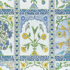 Indian Panel Blue and Yellow F910628 by Thibaut Fabric