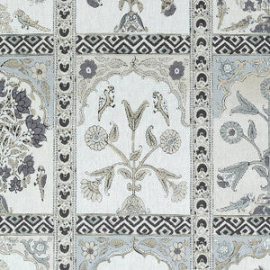 Indian Panel Black and White F910630 by Thibaut Fabric