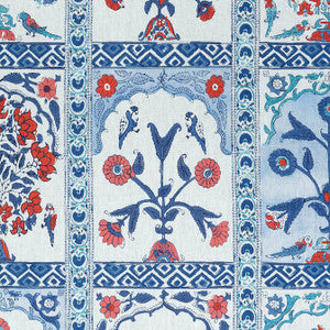 Indian Panel Coral and Blue F910631 by Thibaut Fabric