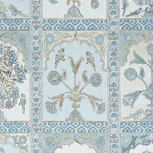 Indian Panel Spa Blue F910633 by Thibaut Fabric
