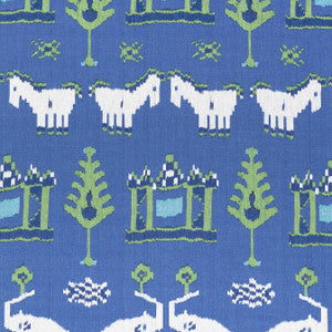 Kingdom Parade Blue and Green F910642 by Thibaut Fabric