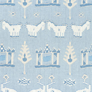 Kingdom Parade Spa Blue F910643 by Thibaut Fabric