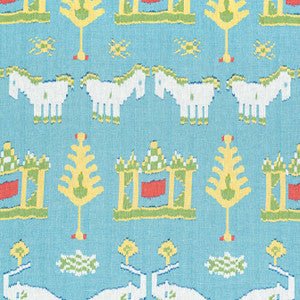 Kingdom Parade Turquoise F910644 by Thibaut Fabric