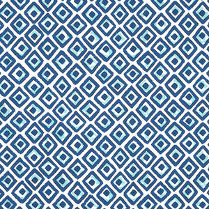 Indian Diamond Blue and Turquoise F910658 by Thibaut Fabric