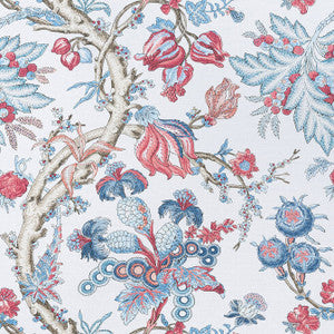 Chatelain Blue and Red F910845 by Thibaut Fabric