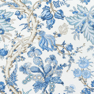 Chatelain Blue and White F910846 by Thibaut Fabric
