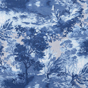 Lincoln Toile Blue and Flax F910864 by Thibaut Fabric