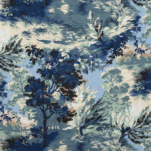 Lincoln Toile Navy and Teal F910867 by Thibaut Fabric