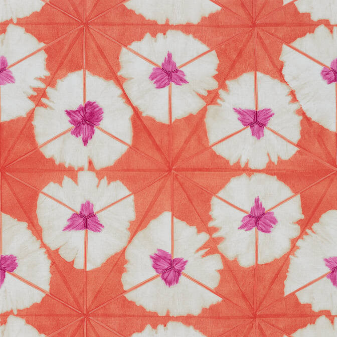 Sunburst Pink and Coral F913089 by Thibaut Fabric Thibaut Fabric Sunburst Pink and Coral F913089Fabric Summer House Fabric Book 100% Cotton UNITED KINGDOM </p><p>Repeat: V: 25.5 54 - Fabric Carolina -