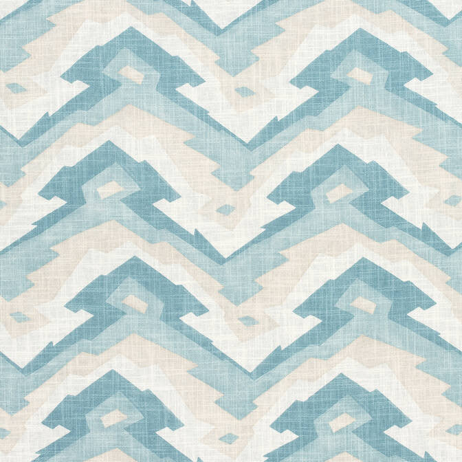 Deco Mountain Aqua F913107 by Thibaut Fabric Thibaut Fabric Deco Mountain Aqua F913107Fabric Summer House Fabric Book 51% Linen, 49% Viscose THAILAND </p><p>Repeat: V: 13.5 54 - Fabric Carolina -