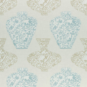 Imari Vase Aqua and Beige F913122 by Thibaut Fabric