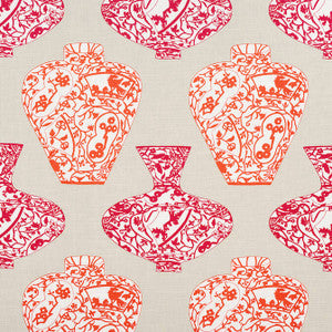Imari Vase Orange and Pink F913123 by Thibaut Fabric