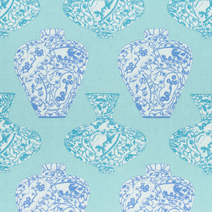 Imari Vase Turquoise F913126 by Thibaut Fabric