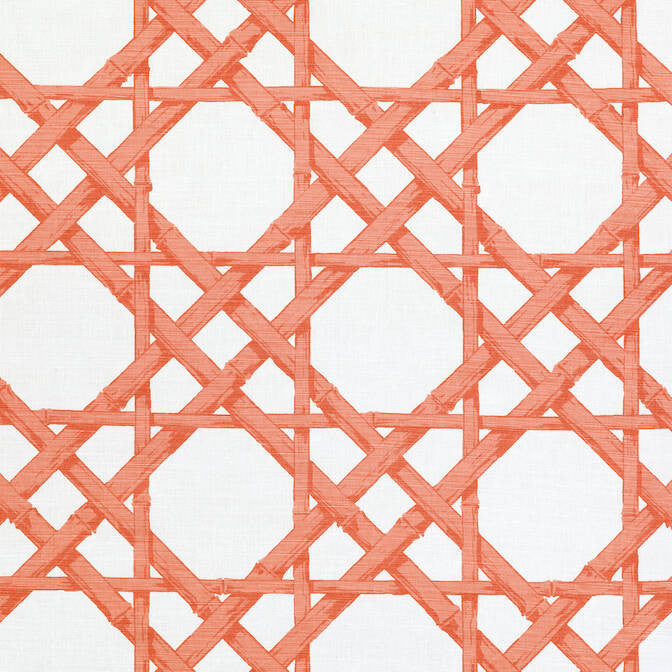 Cyrus Cane Coral F913142 by Thibaut Fabric Thibaut Fabric Cyrus Cane Coral F913142Fabric Summer House Fabric Book 55% Linen, 45% Cotton U.S.A. </p><p>Repeat: V: 27 54 - Fabric Carolina -