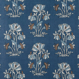 Lily Flower Navy F913203 by Thibaut Fabric