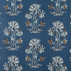 Lily Flower Navy F913203 by Thibaut Fabric