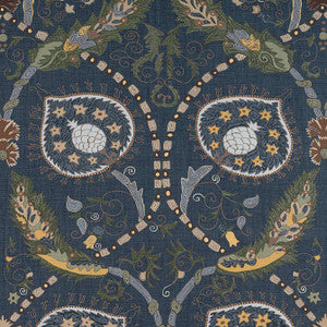 Lewis Charcoal and Bluestone F913216 by Thibaut Fabric