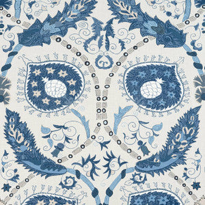 Lewis Blue and Beige F913218 By Thibaut Fabric