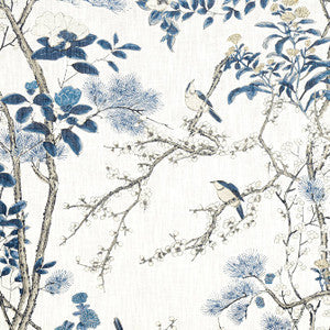 Katsura Blue and White F913619 by Thibaut Fabric