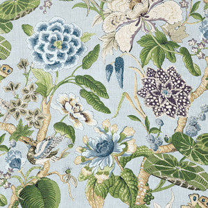 Hill Garden Spa Blue F913654 by Thibaut Fabric