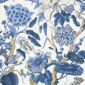 Hill Garden Blue and White F913659 by Thibaut Fabric