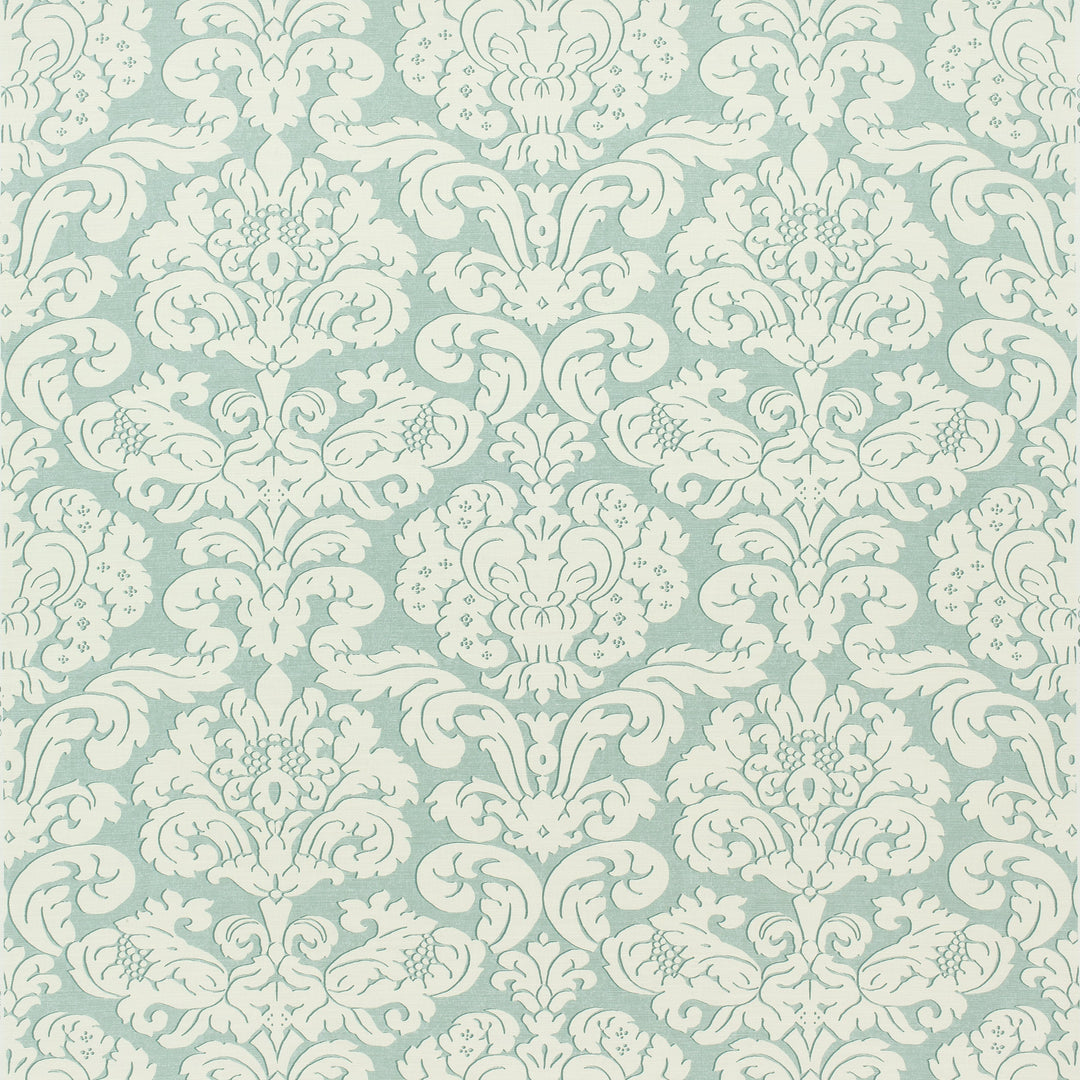 TRELAWNY DAMASK - Aqua by Thibaut Fabric
