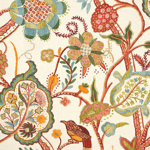 Windsor Cream and Red F914305 by Thibaut Fabric