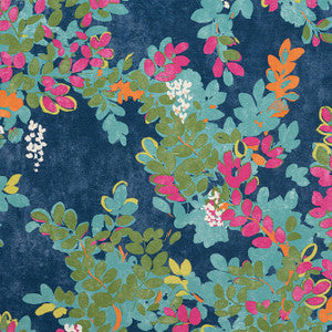 Central Park Navy and Pink F914331 by Thibaut Fabric