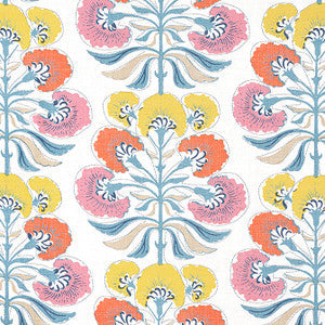 Tybee Tree Coral and Yellow F916212 By Thibaut Fabric