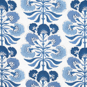 Tybee Tree Blue and White F916217 by Thibaut Fabric